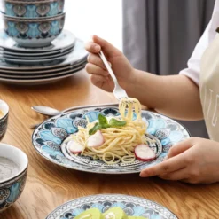 Tafelservice VEWEET, 18 Teiliges Geschirrset Aus Porzellan, AUDRIE Serie, Mit Je 6 Müslischale, Dessertteller Und Flachteller Für 6 Personen -Küchenzubehör 4e2a5779344459a916373fe6fe6f2808