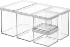 ROTHO Set Premium Dosen 5 Tlg. LOFT, Farbe:Transparent / Weiß
