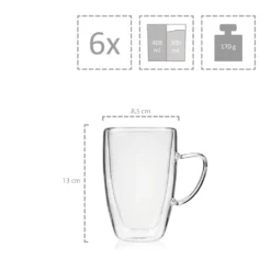 Sänger SÄNGER Doppelwandiges Cappuccino Gläser Set Mit Henkel 6 Teilig -Küchenzubehör 51b4203d31ed9e800faef7a978d57f75