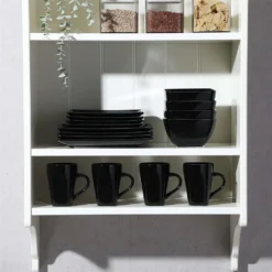 Vancasso Tafelservice »SOHO« 16-tlg. Porzellan Teller Set, Kombiservice Tafelset Mit Kaffeetassen, Müslischalen, Schwarz -Küchenzubehör 525f3b1073c444b1935b76bf5632b31b