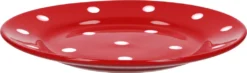 Emily 18tlg Frühstücksset 6 Personen Rot Weiße Punkte Teller Kaffeebecher Schalen Geschirrset -Küchenzubehör 5370a821260996aa4d085c3481c13675