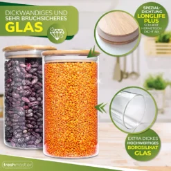 Fresh Master Premium Vorratsdosen Vorratsgläser Für Luftdichte Aufbewahrung I Vorteils Gläser Set (8 Teilig) 7 Fresh Master Premium Vorratsdosen Vorratsgläser Für Luftdichte Aufbewahrung I Vorteils Gläser Set (8 Teilig) -Küchenzubehör 5409ed6c4efcfba998c017546029fa38