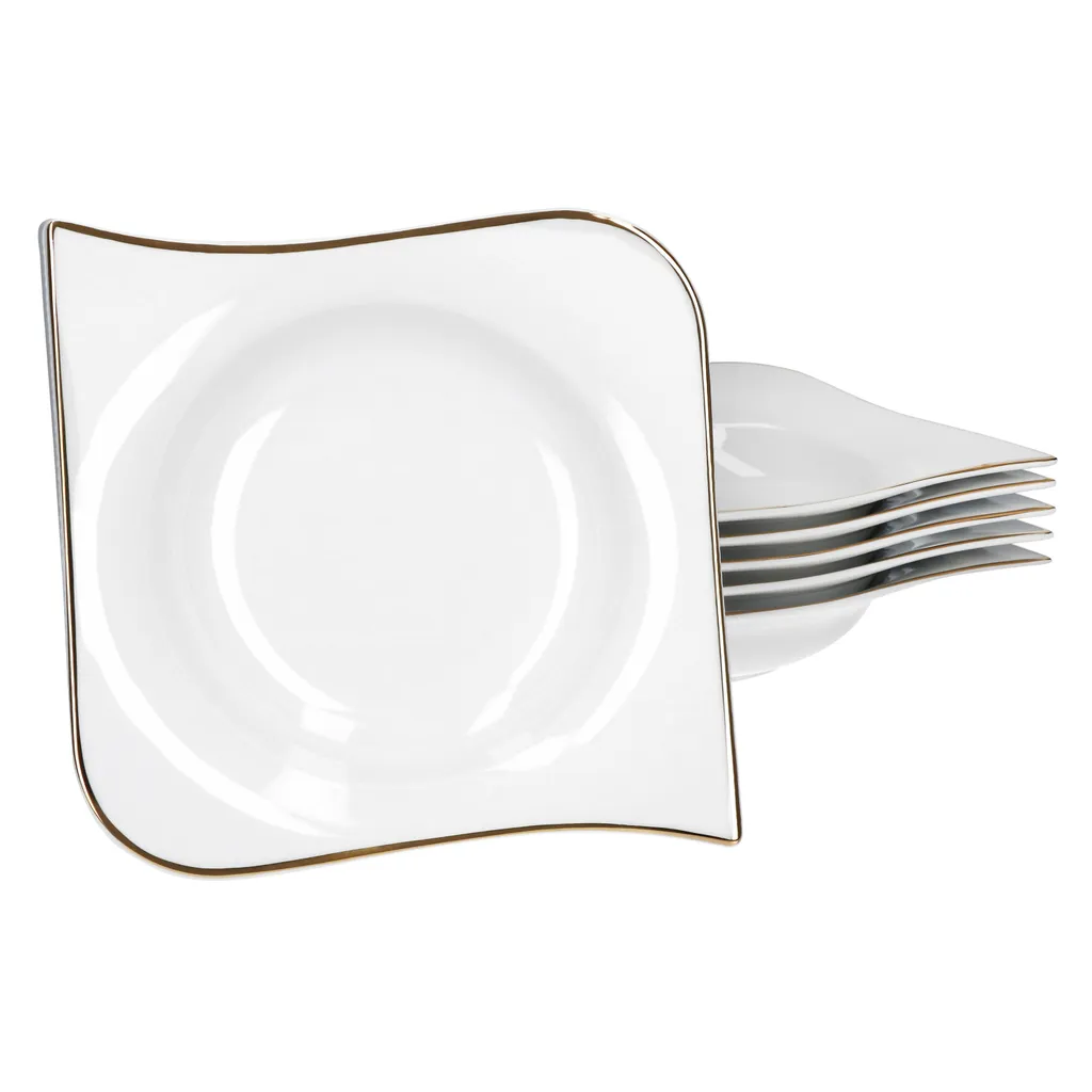 30tlg Geschirrset Silverline Kombi 6Pers Gold Kaffee Unterteller Kuchen/Speiseteller Suppenschale 3 30tlg Geschirrset Silverline Kombi 6Pers Gold Kaffee Unterteller Kuchen/Speiseteller Suppenschale – Bild 3