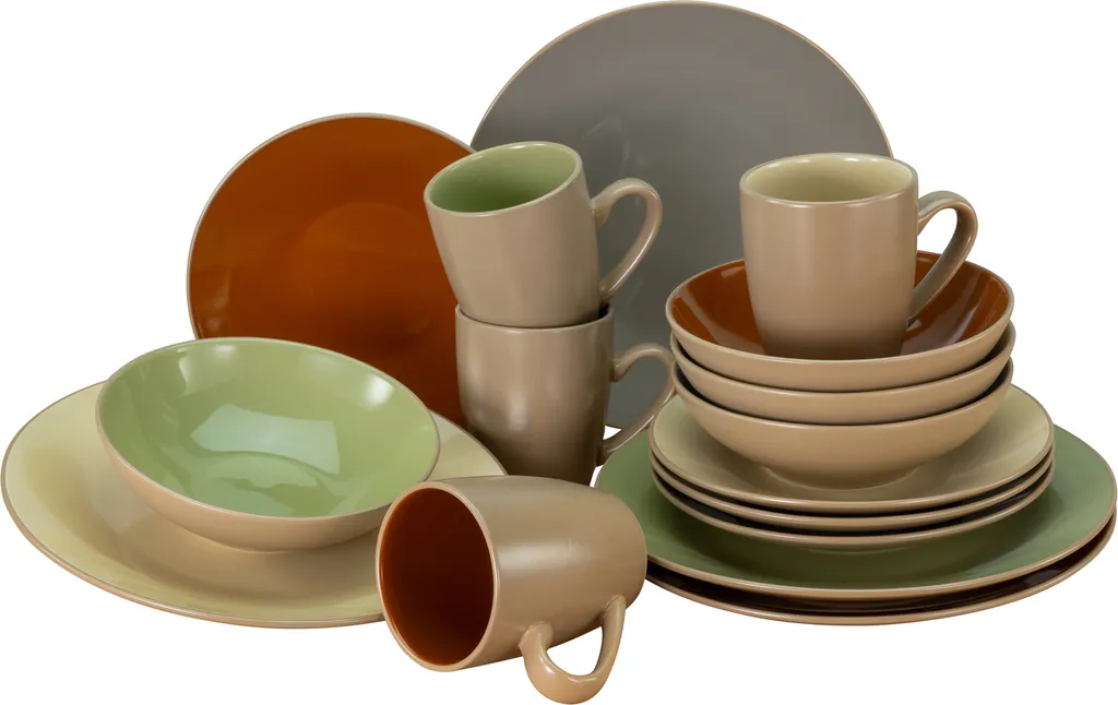 CreaTable 22563 Kombiservice Urban Jungle Für 4 Personen, Steinzeug, Mehrfarbig (1 Set, 16-teilig) 1 CreaTable 22563 Kombiservice Urban Jungle Für 4 Personen, Steinzeug, Mehrfarbig (1 Set, 16-teilig)