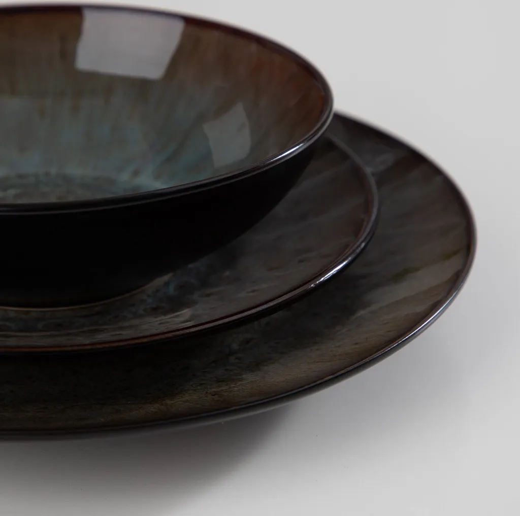 Tafelservice Steinzeug, Vancasso 16-St BUBBLE Kombiservice, Geschirrset Mit Müslischalen, Kaffeetassen, Dessertteller Und Speiseteller Für 4 Personen, Vintage 3 Tafelservice Steinzeug, Vancasso 16-St BUBBLE Kombiservice, Geschirrset Mit Müslischalen, Kaffeetassen, Dessertteller Und Speiseteller Für 4 Personen, Vintage – Bild 3