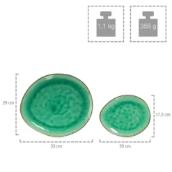 Sänger SÄNGER Steingut Geschirrset Palm Beach, Tafelservice & Servierplatten Set 23 Teilig Für 4 Personen -Küchenzubehör 5cb313f490ca48cca114d7696d759adc