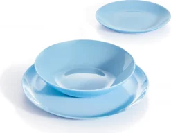 Tafelservice Diwali Light Blue Hellblau 18-teilig LUMINARC Hartglasgeschirr Geschirrset Tafelset Essservice Geschirr