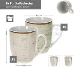 24tlg. Kombiservice Pur 6Pers Kaffeebecher Müslischale Kuchenteller + Speiseteller Flach Porzellan -Küchenzubehör 5ef41c113c3d970426a0db8c0eb5179e