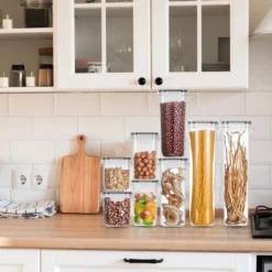 Lospitch 8er Set Vorratsdosen Müsli Behälter Mehl Nudel Schüttdose Pasta Lebensmittel -Küchenzubehör 5f408b84d0877e27761e0241e299a5b0