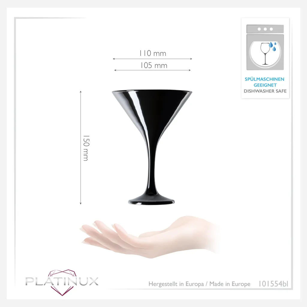 Schwarze Martini Gläser 150ml Set 6-Teilig Aus Glas Cocktailgläser 3 Schwarze Martini Gläser 150ml Set 6-Teilig Aus Glas Cocktailgläser – Bild 3