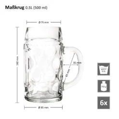 6er Set Maßkrug 0,5L Geeicht Halber Liter Bierkrug Bierglas Perfekt Geeignet Für Gastronomie 14 6er Set Maßkrug 0,5L Geeicht Halber Liter Bierkrug Bierglas Perfekt Geeignet Für Gastronomie -Küchenzubehör 656b9e62ac970aed2bf133a36f917104