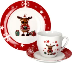 Kaffeeservice Elch 18tlg. Für 6 Personen Weiß Mit Weihnachtsdekor Lustiger Elch -Küchenzubehör 65719a1da2e34bfbcd270b91731353da