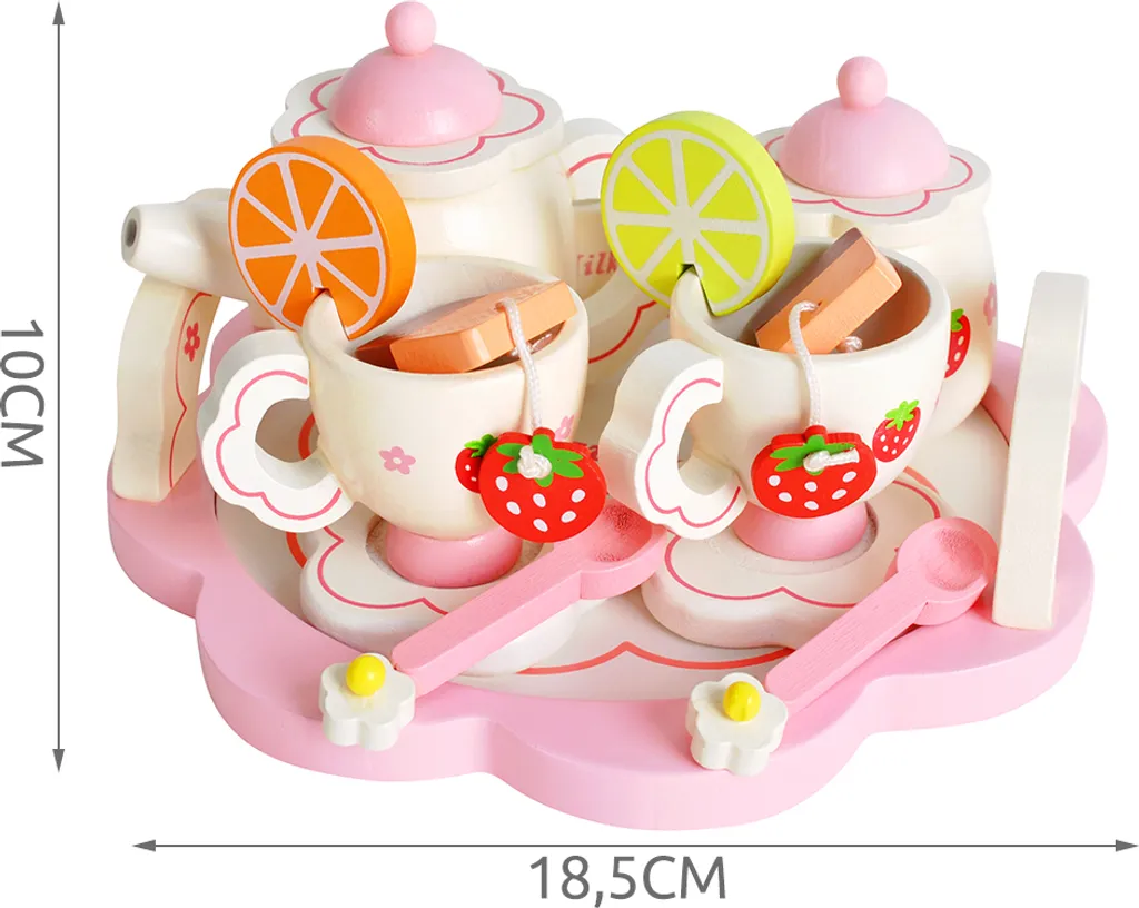 Kinder Teeservice Set Holz Zubehör Für Die Kinderküche, 16-tlg. Ab 3 Jahre Rollenspiele Für Mädchen Und Jungs 9418 3 Kinder Teeservice Set Holz Zubehör Für Die Kinderküche, 16-tlg. Ab 3 Jahre Rollenspiele Für Mädchen Und Jungs 9418 – Bild 3