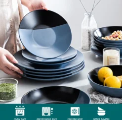 Tafelservice 8 Personen, Vancasso 32 Teiliges Accel Geschirrset Aus Steingut, Modernes Geschirr Kombiservice Set, Rund -Küchenzubehör 696140a17ddedc61892af3b29024c0c4