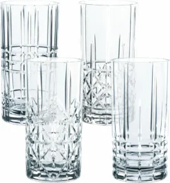 Nachtmann 0097784-0 Longdrinkbecher 'Highland' Kristallglas, 375 Ml, H: 15,1 Cm, ø 7,7 Cm, Transparent, 4-teilig (1 Set) -Küchenzubehör 69823a93ad24f3d20240226e7d6dde2f