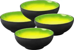 CreaTable 20220 Kombiservice Hot Green Für 4 Personen, Steinzeug, Rund, Grün/gelb/schwarz (1 Set, 16-teilig) -Küchenzubehör 698841e1d93deeffabeda650a8696b88