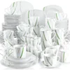 VEWEET Porzellan Tafelservice 'Aviva' 100-teilig Set, Kombiservice Mit Dessertteller, Speiseteller, Suppenteller, Müslischalen, Kaffeebecher, Kaffeetassen Set, Eierbecher, Milch- Und Zuckerset
