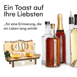 Brynnberg Schnapsbank Mit Jahreszahl Zum Geburtstag - Holz Lorbeerkranz Mit Zahl 40 Jahre Hochzeitstag Und Jahrestag Oder Geburtstag - Schnapsgläser Latte Mit 2 Gläsern -Küchenzubehör 6d8d37705adfd083a11ded863c819f27