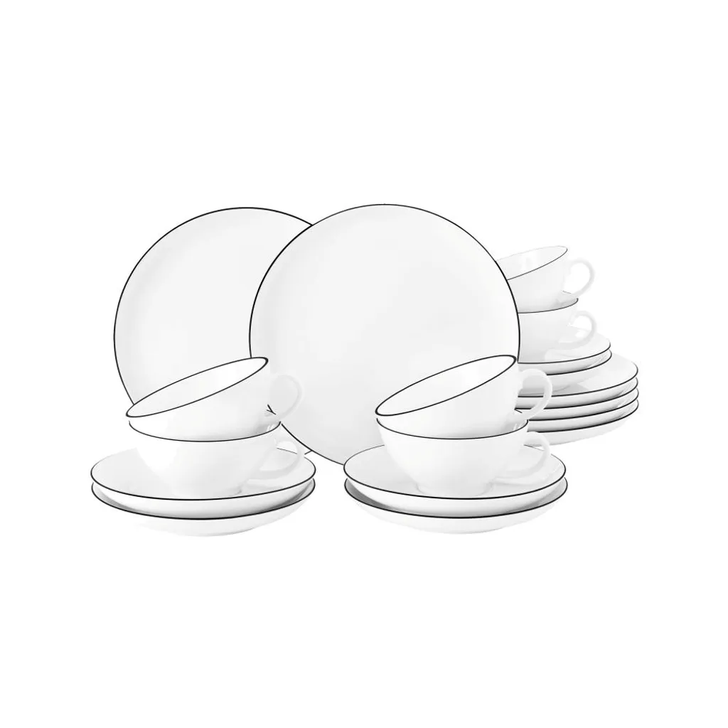 Seltmann Weiden Teeservice Lido Schwarz Mit Farbrand Zeitlos 4 Seltmann Weiden Teeservice Lido Schwarz Mit Farbrand Zeitlos – Bild 4