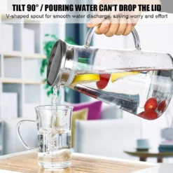 1500ml Wasserkaraffe Wasserkrug Karaffe Glaskrug Glaskaraffe Mit Edelstahl Filter Glas Kaltwasserkocher Karaffen -Küchenzubehör 703015c98d372496f5fd1e5f7a3ac106