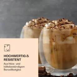 6x 410ml DUOS Doppelwandige JUMBO-Thermogläser Für Latte Macchiato, Cappuchino -Küchenzubehör 704a914295a38e0f3ca05abbee369074