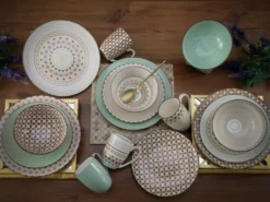 CreaTable 20310 Kombiservice Mandala Für 4 Personen, Steinzeug, Mehrfarbig (1 Set, 16-teilig) -Küchenzubehör 706e178214999cd3c629103f561b4091