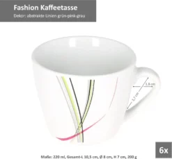 Van Well 18tlg. Kaffeeservice "Fashion" 14 Van Well 18tlg. Kaffeeservice "Fashion" -Küchenzubehör 70dc860fcac5ab0ce64cfe536506a8eb