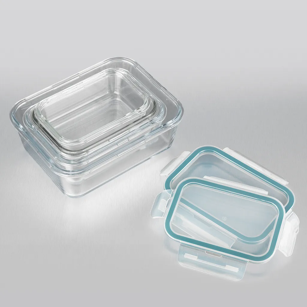GOURMETmaxx Glas-Frischhaltedosen Klick-it 8-tlg. Frischhaltedosen 4er Set Glas Klick-It Gefrierdosen Lunchbox Brotdose Mikrowelle 2 GOURMETmaxx Glas-Frischhaltedosen Klick-it 8-tlg. Frischhaltedosen 4er Set Glas Klick-It Gefrierdosen Lunchbox Brotdose Mikrowelle – Bild 2