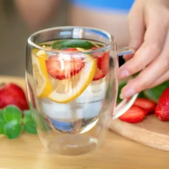 Wessper Doppelwandig Kaffeegläser Mit Henkel, 6 Stück X 350 Ml, Großes Hitzebeständiges Doppelwandglas, Thermogläser, Kaffeegläser Temperaturbeständig Mokkatassen, Teegläser, Latte Machiatto Gläser -Küchenzubehör 7273f7e339402b164731e3ae54b349fb