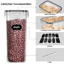 Lospitch 8er Set Vorratsdosen Müsli Behälter Mehl Nudel Schüttdose Pasta Lebensmittel -Küchenzubehör 73dc360ff35e6d3a8d4c1dd9c51f02b9