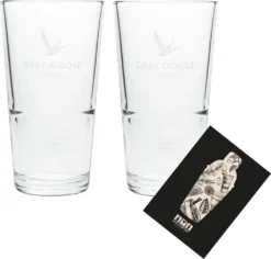 Grey Goose 2er Set Longdrinkglas 2x Glas Gläser 4cl Geeicht Eichung