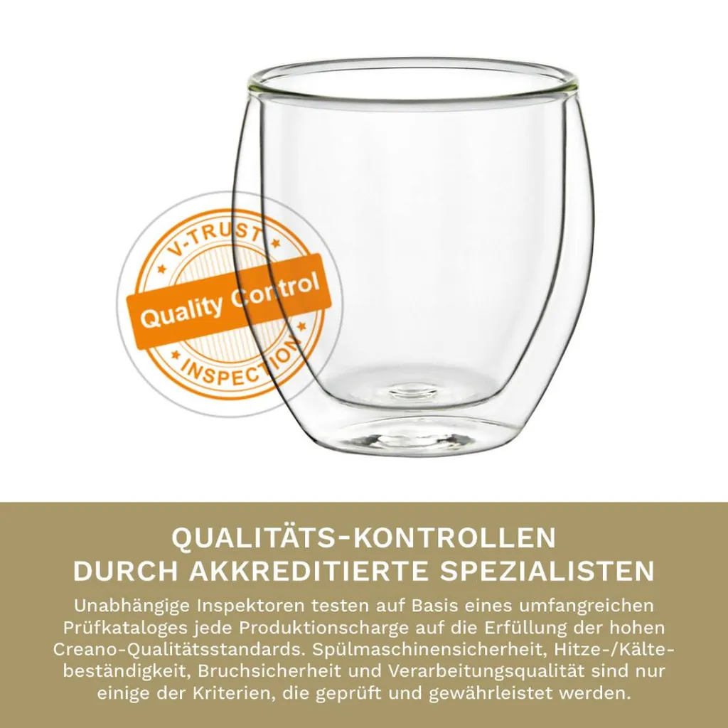 Creano Doppelwandige Espresso-Gläser, 4er-Set 100ml Thermo-Gläser Mit Schwebe-Effekt 4 Creano Doppelwandige Espresso-Gläser, 4er-Set 100ml Thermo-Gläser Mit Schwebe-Effekt – Bild 4