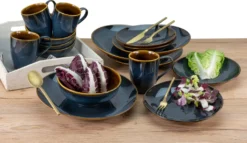 CreaTable 22861 Kombiservice Mallorca Für 4 Personen, Steinzeug, Mehrfarbig (1 Set, 16-teilig) -Küchenzubehör 76966cb21069690b9c4d7bcbaaf6af97