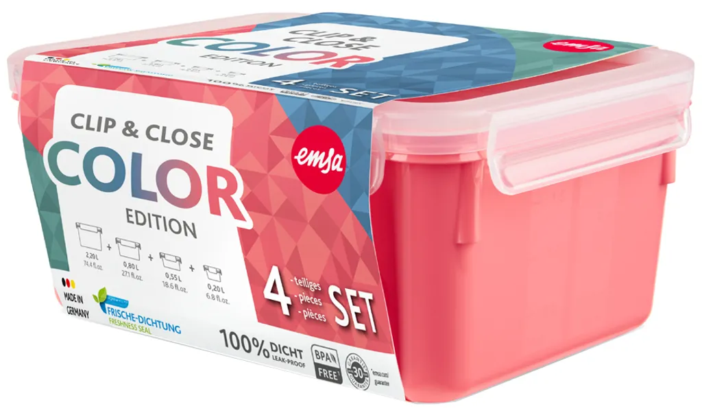 Emsa CLIP & CLOSE Colour Edition Grün 4er Set (0,2 / 0,55 / 0,8 / 2,2) 5 Emsa CLIP & CLOSE Colour Edition Grün 4er Set (0,2 / 0,55 / 0,8 / 2,2) – Bild 5