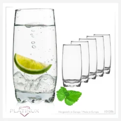 Trinkgläser Set 6 Teilig 350ml Geformter Boden Wassergläser Saftgläser -Küchenzubehör 791214f879276db4183b5a34b6be794a