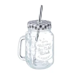 Relaxdays 8er Set Trinkgläser Mit Deckel Kariert -Küchenzubehör 7ab93bd78e7079c96bb5b668e7be7553