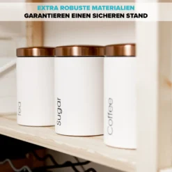 Lubur Premium Vorratsdosen Set - 3X Aufbewahrungsdose Für Lebensmittel - 1L Vorratsbehälter In Edlem Design Storage Jars - Pflegeleichte Vorratsdose Mit Deckel -Küchenzubehör 7d16f20269f79fa9150879587dd44b43