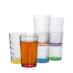 6 X Trinkglas Bunt Wasserglas Wassergläser Trinkgläser Glas Gläser Saftglas -Küchenzubehör 7dfd8d3d9067d24cf583e6fee99f1e28