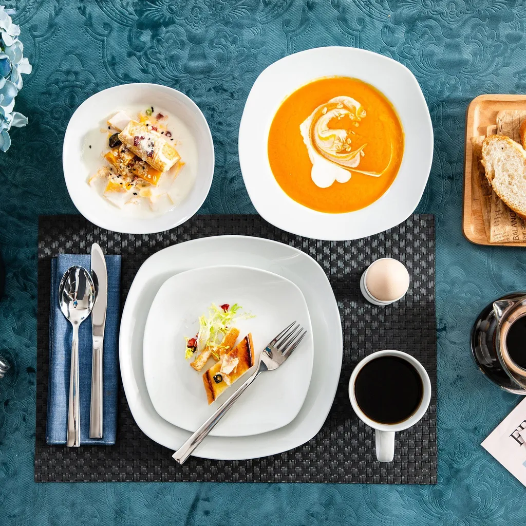 MALACASA, Serie Elisa, 40 Teilig Set Porzellan Tafelservice Kombiservice Geschirrset Mit Dessertteller, Speiseteller, Müslischalen, Eierbecher, Becher Für 8 Personen 7 MALACASA, Serie Elisa, 40 Teilig Set Porzellan Tafelservice Kombiservice Geschirrset Mit Dessertteller, Speiseteller, Müslischalen, Eierbecher, Becher Für 8 Personen – Bild 7