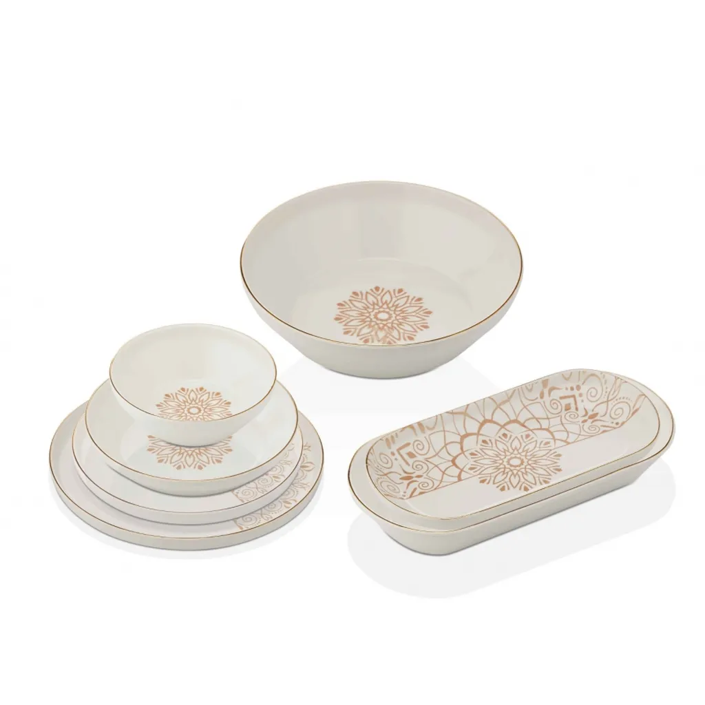 Tac Laterna Vicenza 53-teiliges Porzellangeschirr Goldrand 3 Tac Laterna Vicenza 53-teiliges Porzellangeschirr Goldrand – Bild 3