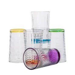 6 X Trinkglas Bunt Wasserglas Wassergläser Trinkgläser Glas Gläser Saftglas -Küchenzubehör 7faff9d086bf11299da0f7bf5c485f6a