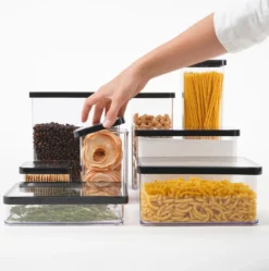 ROTHO Premium Dose Rechteckig 3.2 L LOFT, Farbe:Transparent / Schwarz -Küchenzubehör 80946543c18dfd5d7ece4fe4c3111dad