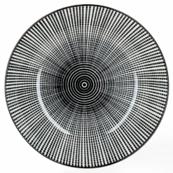 Mambocat Taipei 18-tlg. Teller Set I 6 Personen I Schwarz & Weiß Linien-Muster -Küchenzubehör 826c72b08bccb0a2b16bb64a572277eb