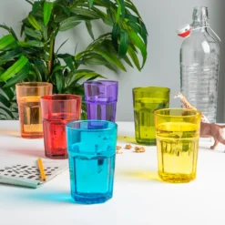 Rink Drink 6 Stück Farbige Gläser Highball-Set - Vibrant Multicolored Partei-Cocktail-Trinken Tumblers - 365ml - 6 Farben -Küchenzubehör 82729eeea05d157caa554a0d447897cf