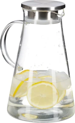 Relaxdays Glaskaraffe Mit Deckel 1,8 Liter -Küchenzubehör 82743277146dc89c165157e4f0e68587