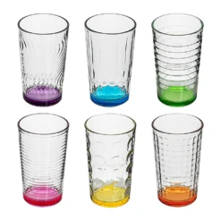 6 X Trinkglas Bunt Wasserglas Wassergläser Trinkgläser Glas Gläser Saftglas -Küchenzubehör 82cc5d1a9fc23fc1cf70a7d976f3e51c