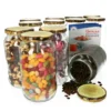 12er Set Einmachglas 1062ml Deckel Holz-Dekor Einkochgläser Vorratsglas Glasbehälter Aufbewahrung