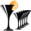 Schwarze Martini Gläser 150ml Set 6-Teilig Aus Glas Cocktailgläser