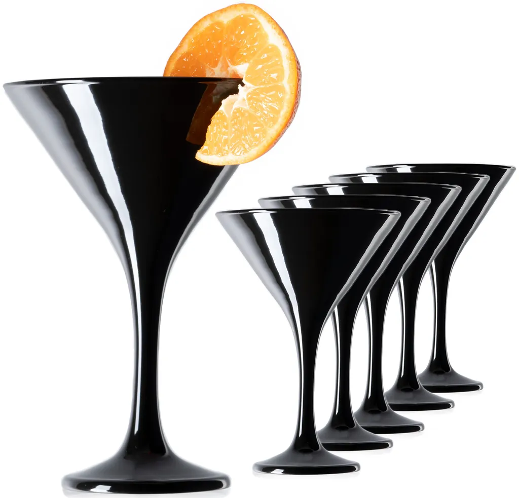 Schwarze Martini Gläser 150ml Set 6-Teilig Aus Glas Cocktailgläser 1 Schwarze Martini Gläser 150ml Set 6-Teilig Aus Glas Cocktailgläser
