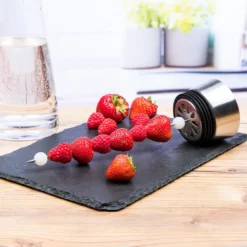 Wasserkaraffe Glas 1 L Mit Früchtespieß Edelstahl Ausguss -Küchenzubehör 8483d40e10fd232808b99a9767e124d4